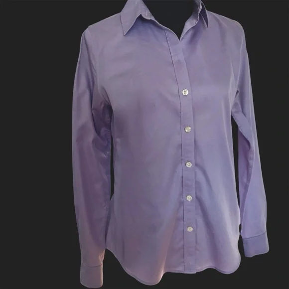 Banana Republic, Women’s Fitted, Button-Down Top. Lavender, Stretch, 8P - Picture 4 of 13